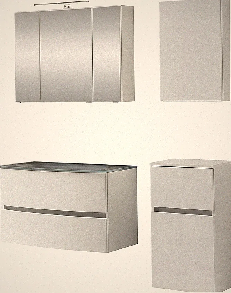 Held 4-tlg. Badezimmerkombination Badschrank - Badezimmer Koppenhagen 130x195x49