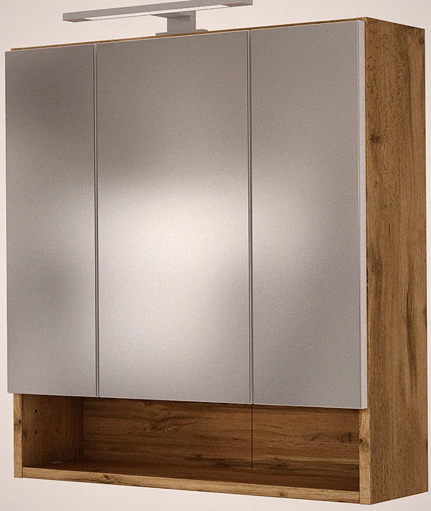 Held Möbel 3D-Spiegelschrank Livorno 60 cm Wotaneiche