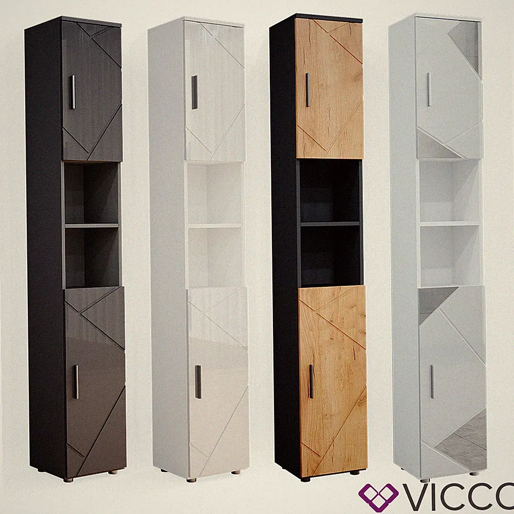 Hochschrank Badschrank Badezimmermöbel Irma Hochglanz modern 30x192 cm Vicco