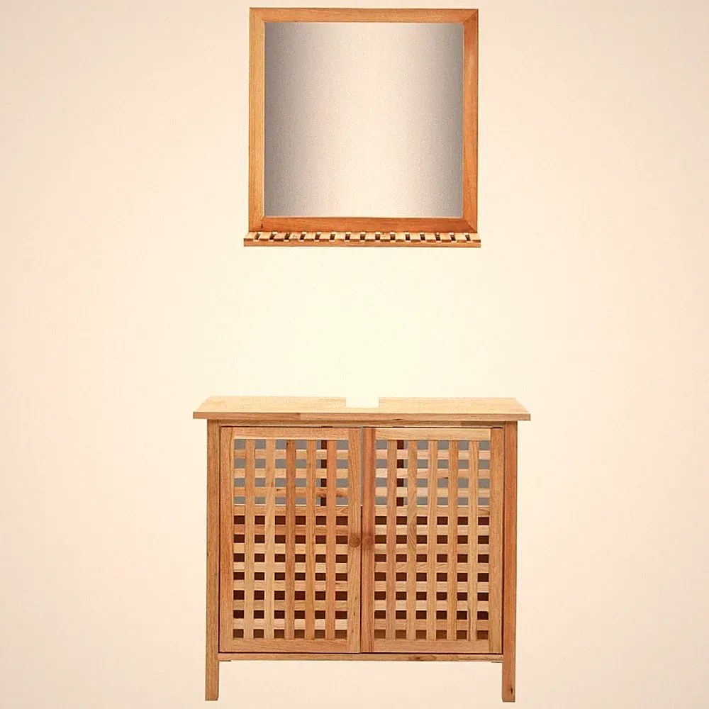 Holz Waschbeckenunterschrank mit Spiegel Waschtisch Waschbeckenschrank vidaXL