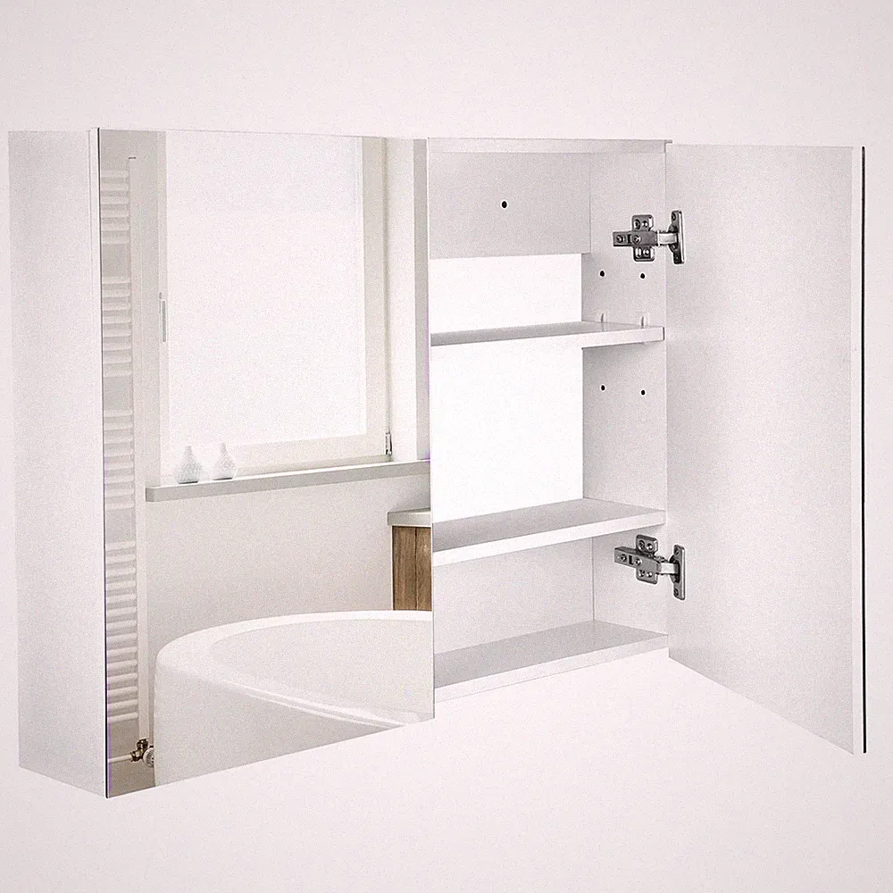 HOMCOM Badspiegelschrank Hängeschrank, 80 x 15 x 60 cm, weiß