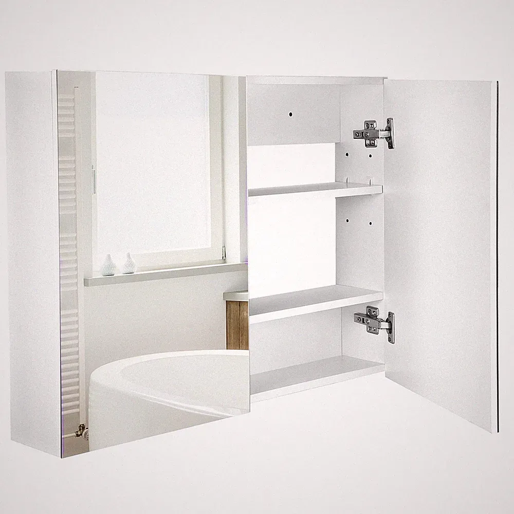 HOMCOM Badspiegelschrank Hängeschrank, 80 x 15 x 60 cm, weiß