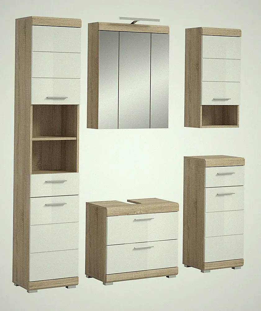 Homes & Jones Badezimmerset 5-tlg., Badezimmer Set inkl. Beleuchtung