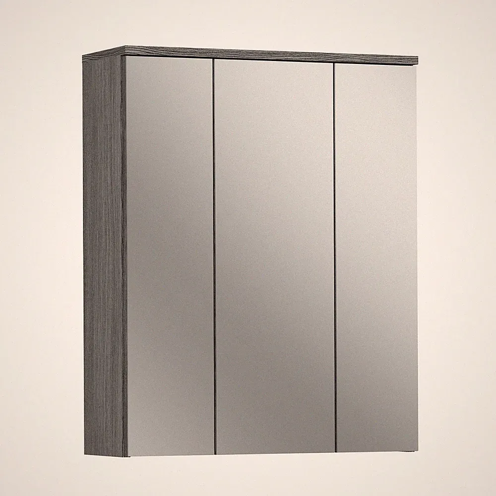 Homes & Jones Badspiegelschrank 60 cm breit, mit 3 Spiegeltüren, Badschrank