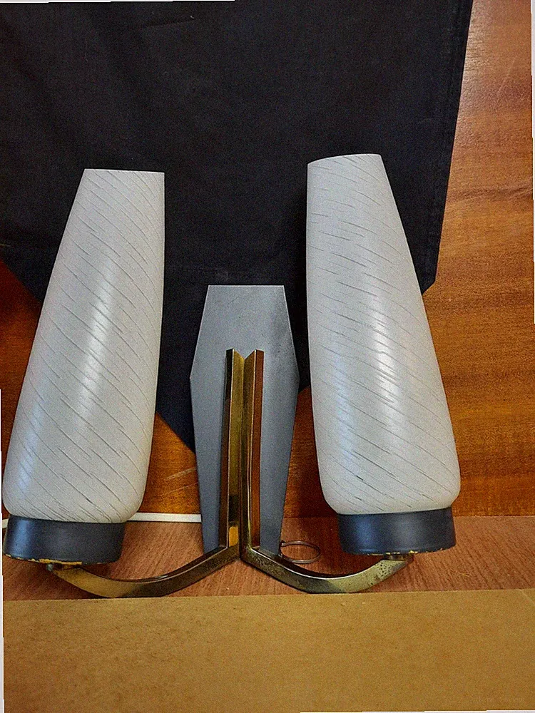 Hübsches Mid-Century Tütenlampe Wandleuchte, 2 flammig Vintage 60s, VINTAGE