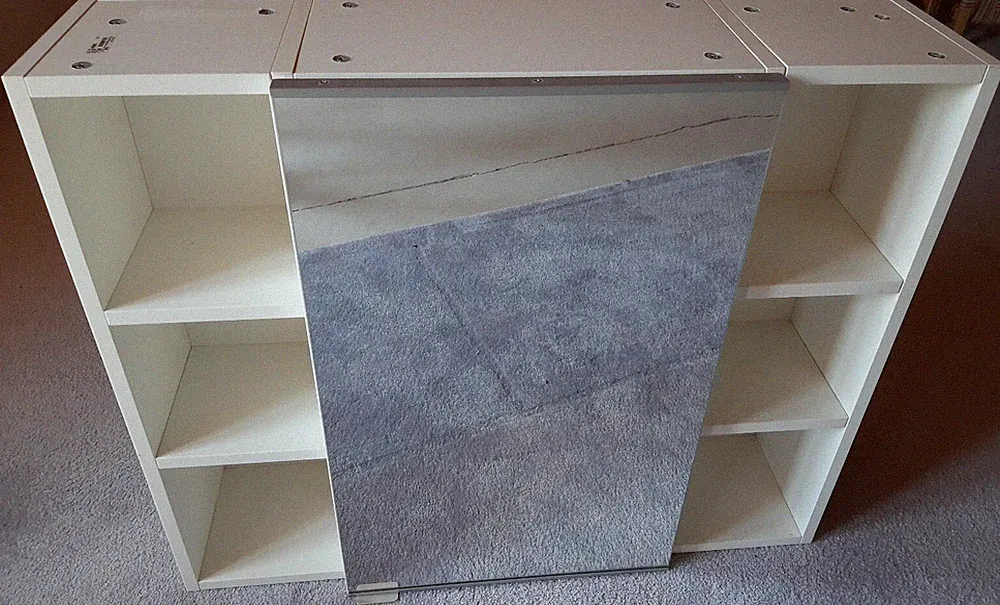 IKEA Badschrank Spiegelschrank weiß groß 3 Glaseinlegeböden + 6 Regalfächer