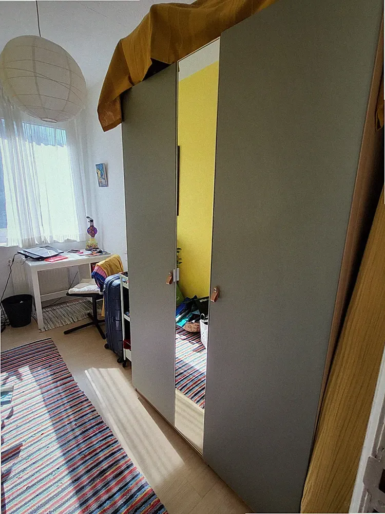 IKEA Pax Kleiderschrank Grün Mit Ganzkörperspiegel 125x63x201cm