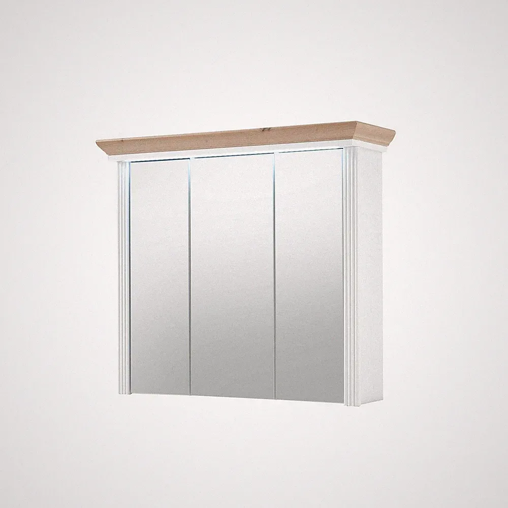 JASMIN Spiegelschrank breit mit Beleuchtung – Pinie hell / Artisan Eiche ♻️