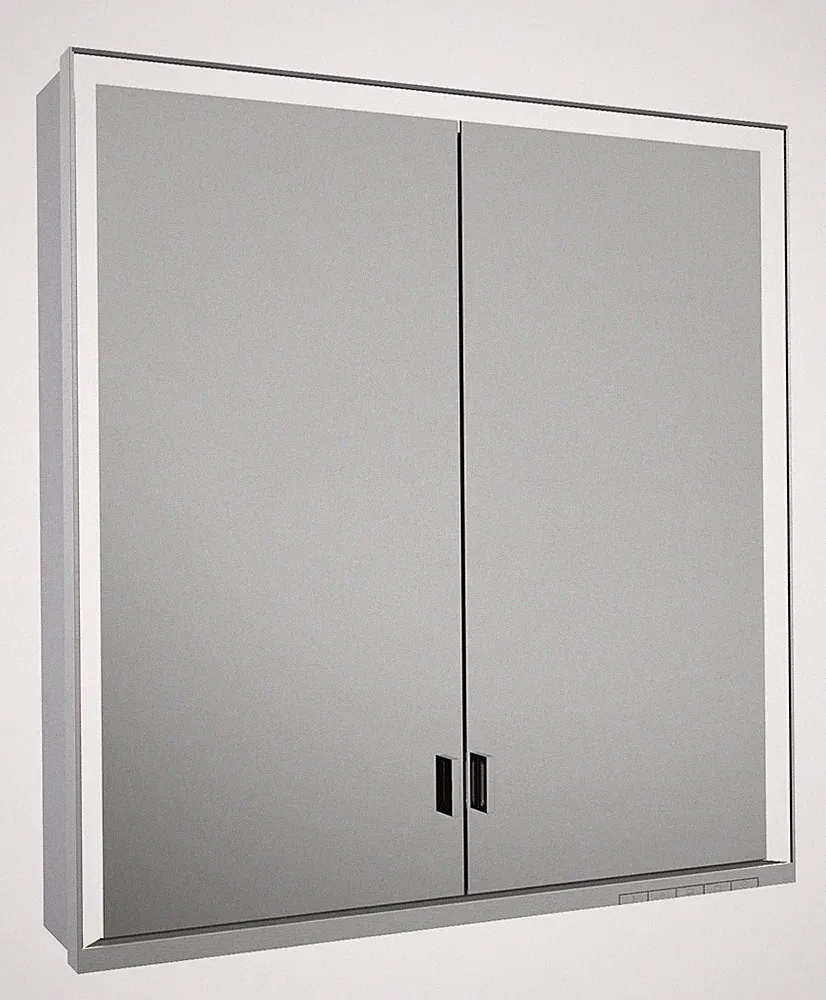 Keuco Royal Lumos Vorbau-Spiegelschrank 2 Türen 700 x 735 x 165 mm - Silber...