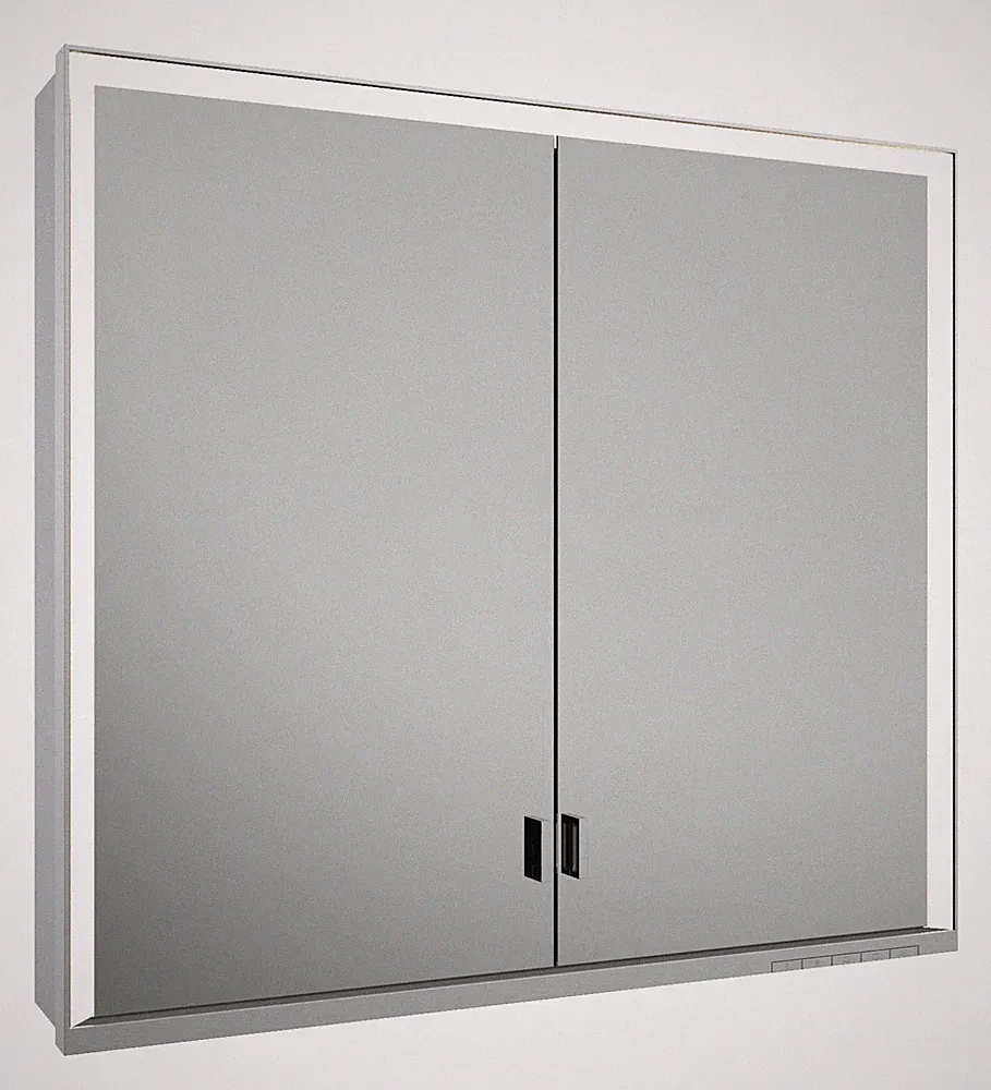 Keuco Royal Lumos Vorbau-Spiegelschrank 2 Türen 800 x 735 x 165 mm - Silber...