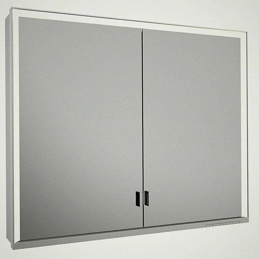 Keuco Royal Lumos Vorbau-Spiegelschrank 2 Türen 900 x 735 x 165 mm - Silber...