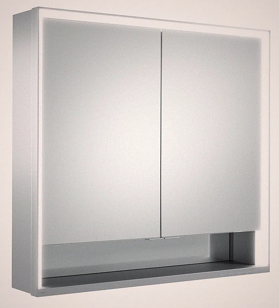 Keuco Royal Lumos Vorbau-Spiegelschrank 2 Türen offene Ablage 700 x 735 x 165...