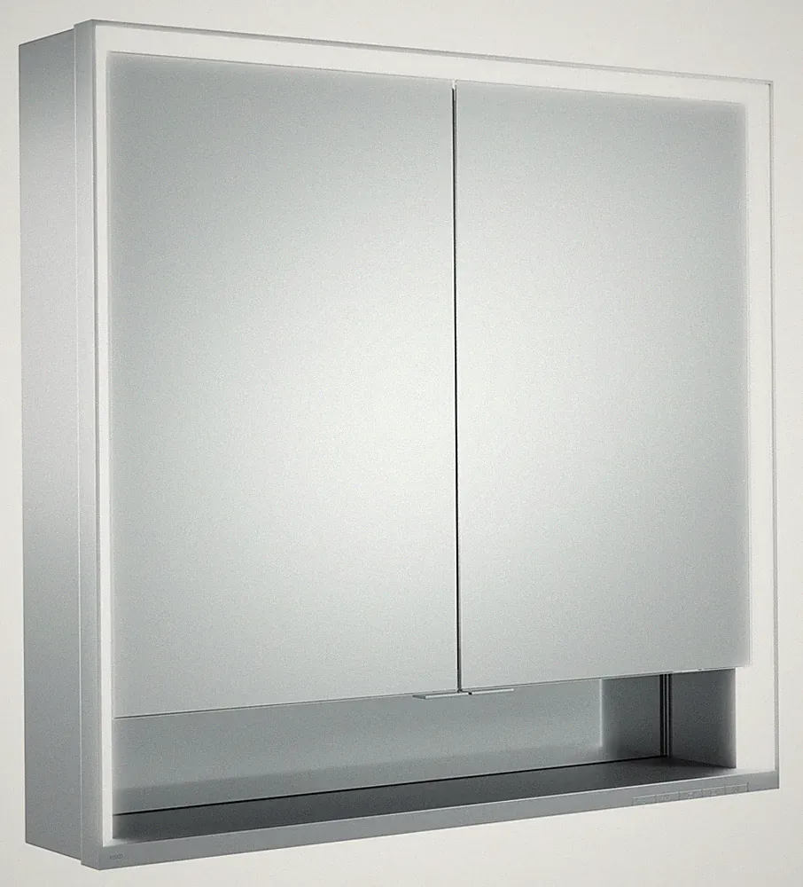 Keuco Royal Lumos Vorbau-Spiegelschrank 2 Türen offene Ablage 800 x 735 x 165...