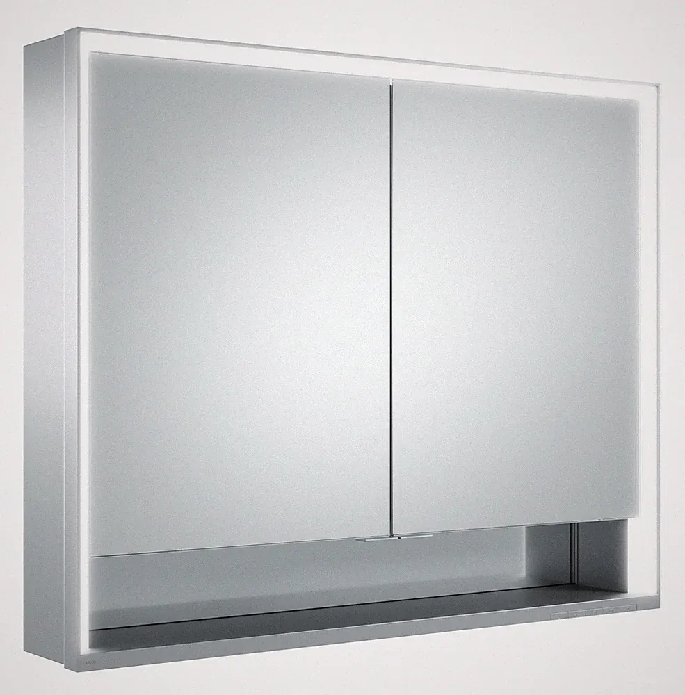Keuco Royal Lumos Vorbau-Spiegelschrank 2 Türen offene Ablage 900 x 735 x 165...