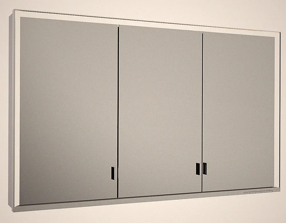 Keuco Royal Lumos Vorbau-Spiegelschrank 3 Türen 1200 x 735 x 165 mm - Silber...