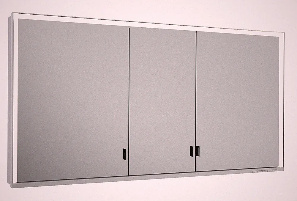 Keuco Royal Lumos Vorbau-Spiegelschrank 3 Türen 1400 x 735 x 165 mm - Silber...