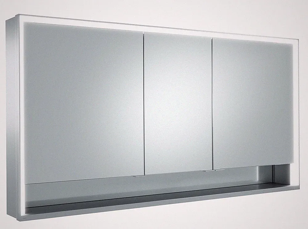 Keuco Royal Lumos Vorbau-Spiegelschrank 3 Türen offene Ablage 1400 x 735 x...