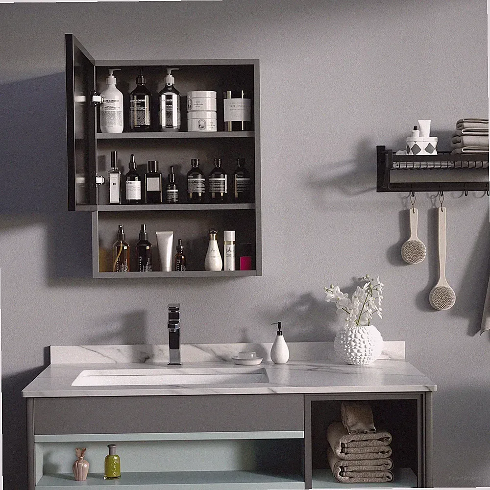 kleankin Spiegelschrank, Badezimmerschrank, Aufbewahrungsschrank, Hängeschrank