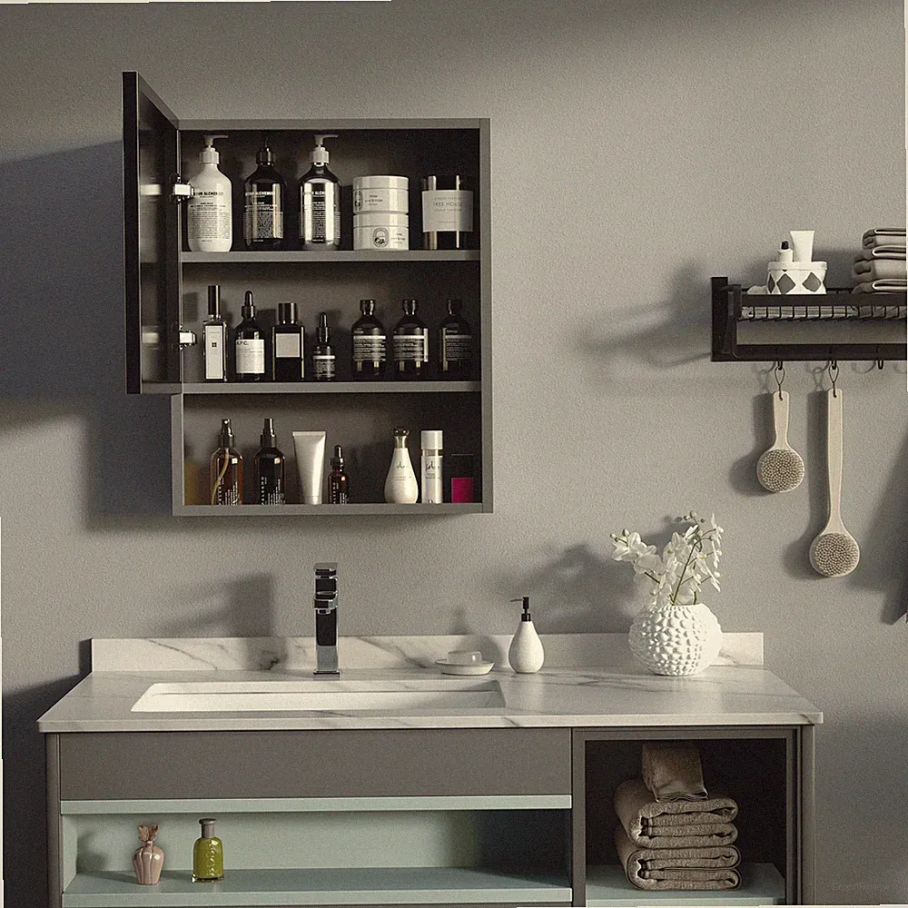 kleankin Spiegelschrank, Badezimmerschrank, Aufbewahrungsschrank, Hängeschrank