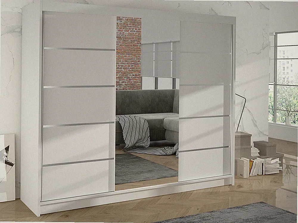 Kleiderschrank Darwa VI Schiebetürenschrank Schlafzimmer Modern mit Spiegel M24