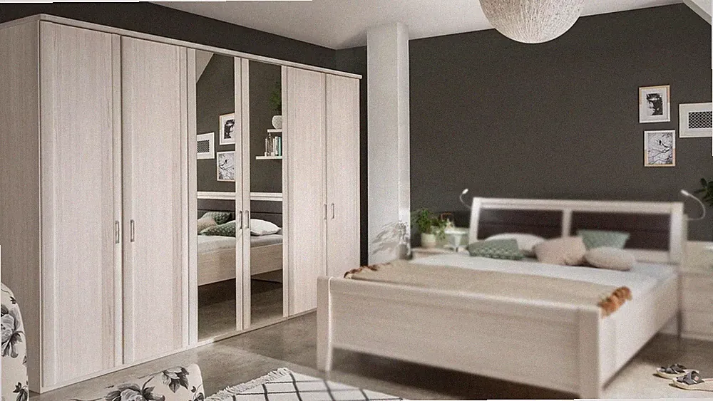 Kleiderschrank Luxor Schrank Drehtürenschrank Schlafzimmer Polar Lärche 300x220