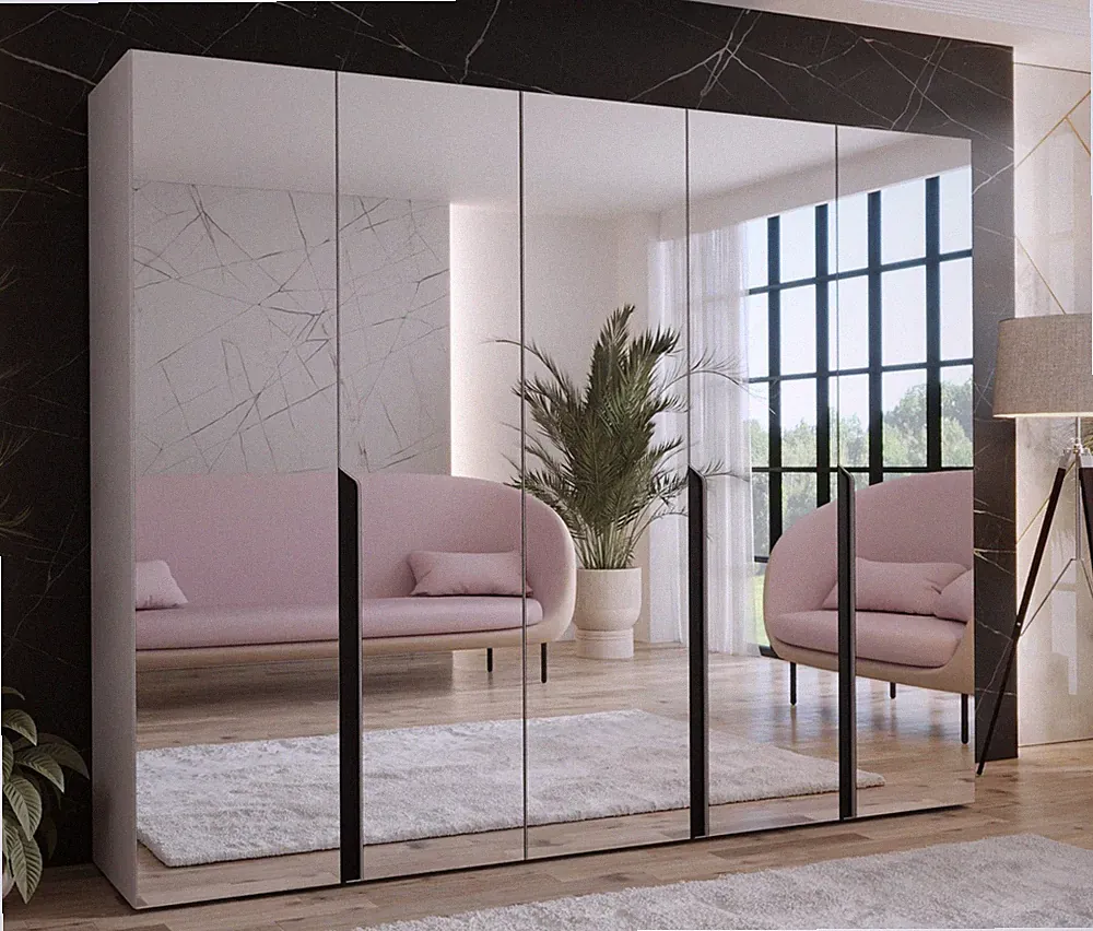 Kleiderschrank Ryxas III 250 cm mit 5 Türen, Mit 5 Frontspiegel Kollektion