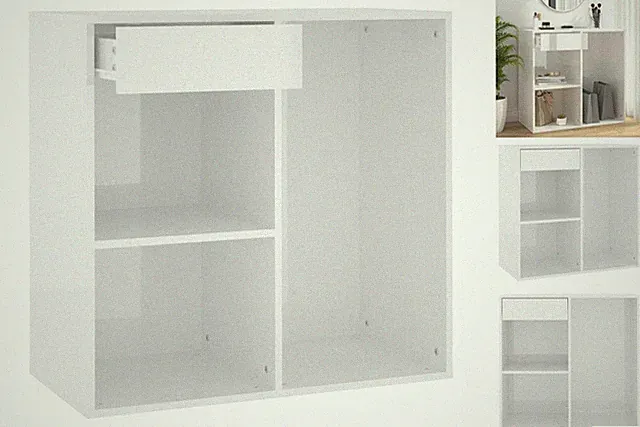 Kosmetikschrank Hochglanz-Weiß 80x40x75 Cm Spanplatte