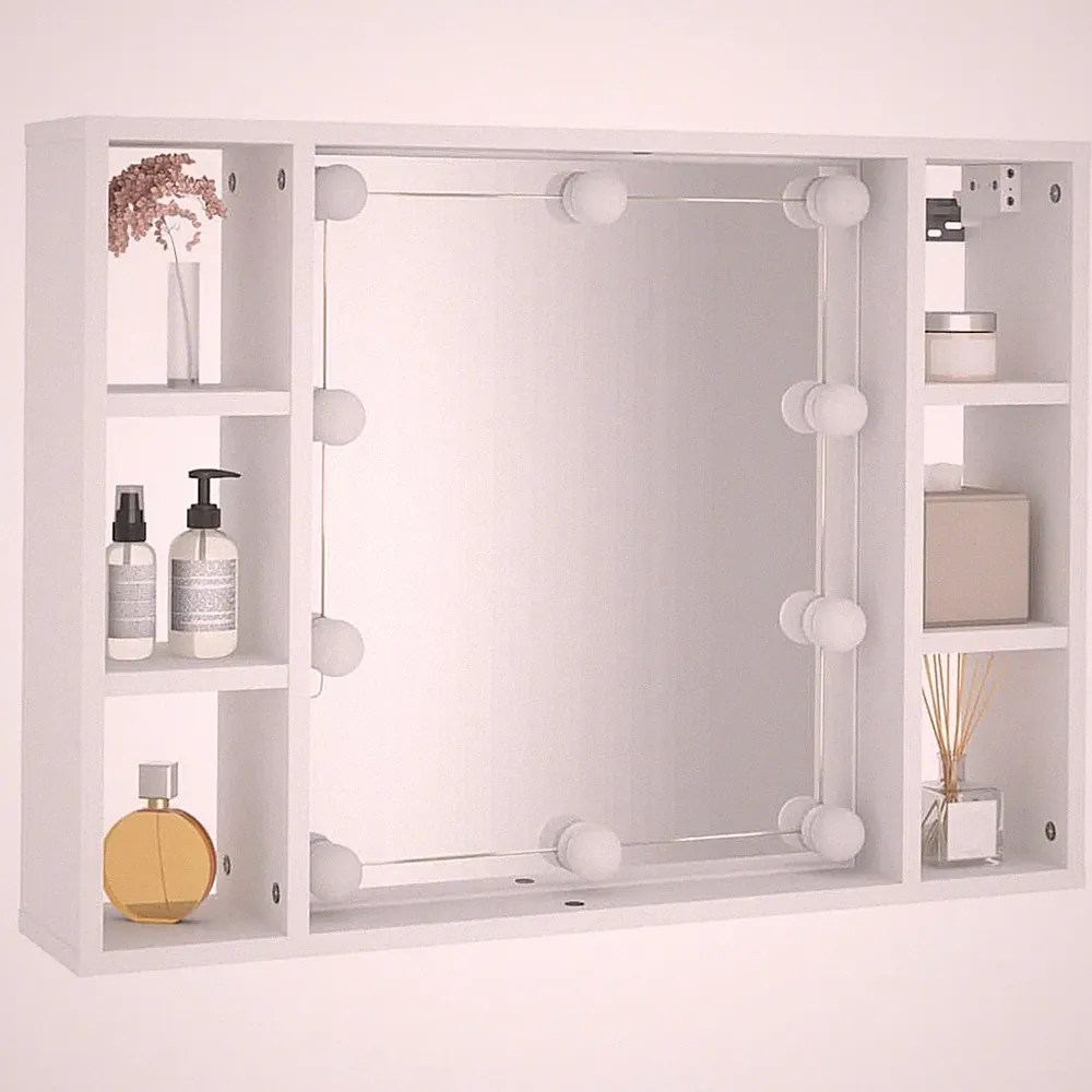 Kosmetikspiegel | Schminkspiegel | Beautyspiegel mit LED-Beleuchtung und Ablagen