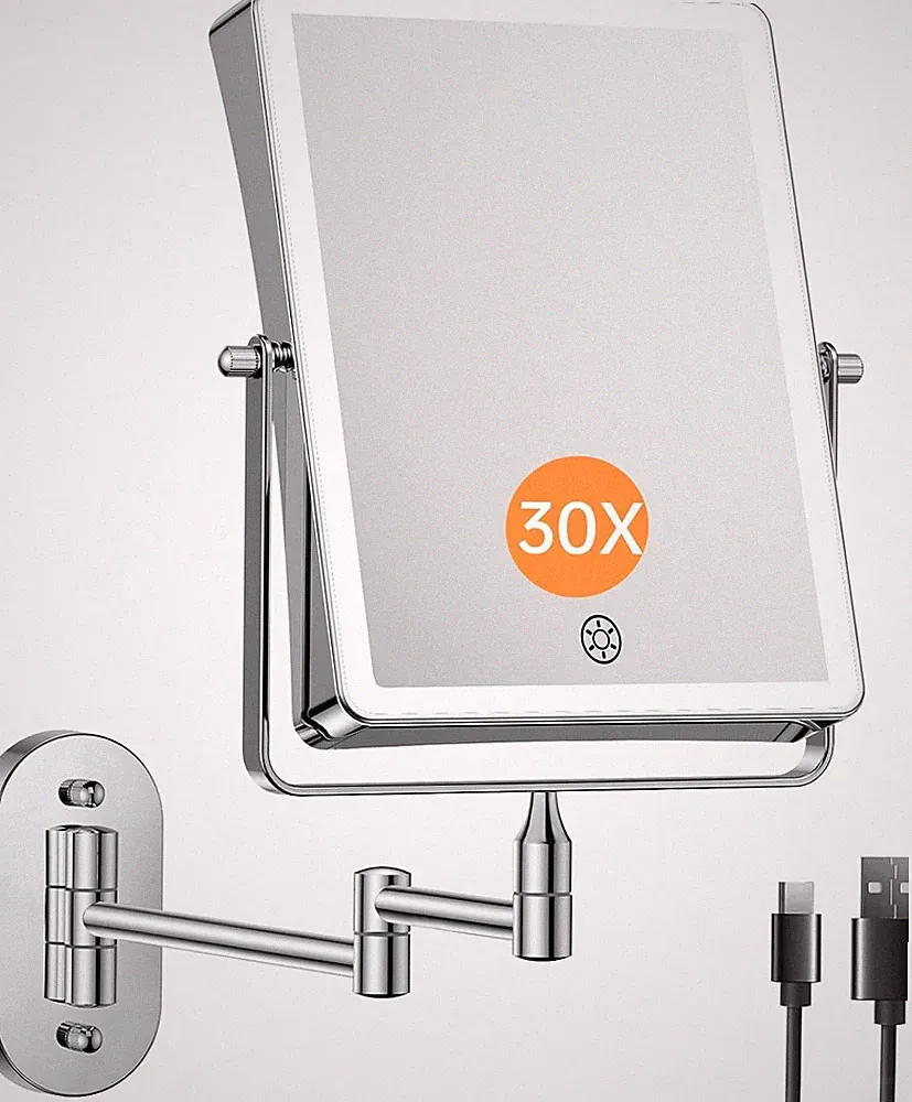 Kosmetikspiegel Wiederaufladbar 5000mAh LED Beleuchtung Tischspiegel Geschenk