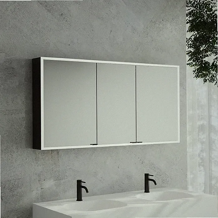 Kronenbach Cube 2.0 Spiegelschrank 140 cm, Aufputz, 3-türig