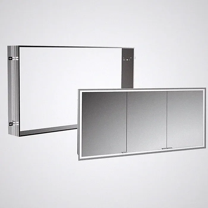 Kronenbach Cube 2.0 Spiegelschrank 140 cm mit Einbaurahmen, 3-türig