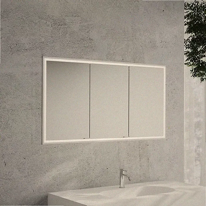 Kronenbach Cube 2.0 Spiegelschrank 140 cm, Unterputz, 3-türig