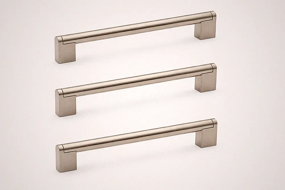 Küchenschrankgriff 192 mm Lochmitte gebürsteter Stahl Schublade Tür Zugstange