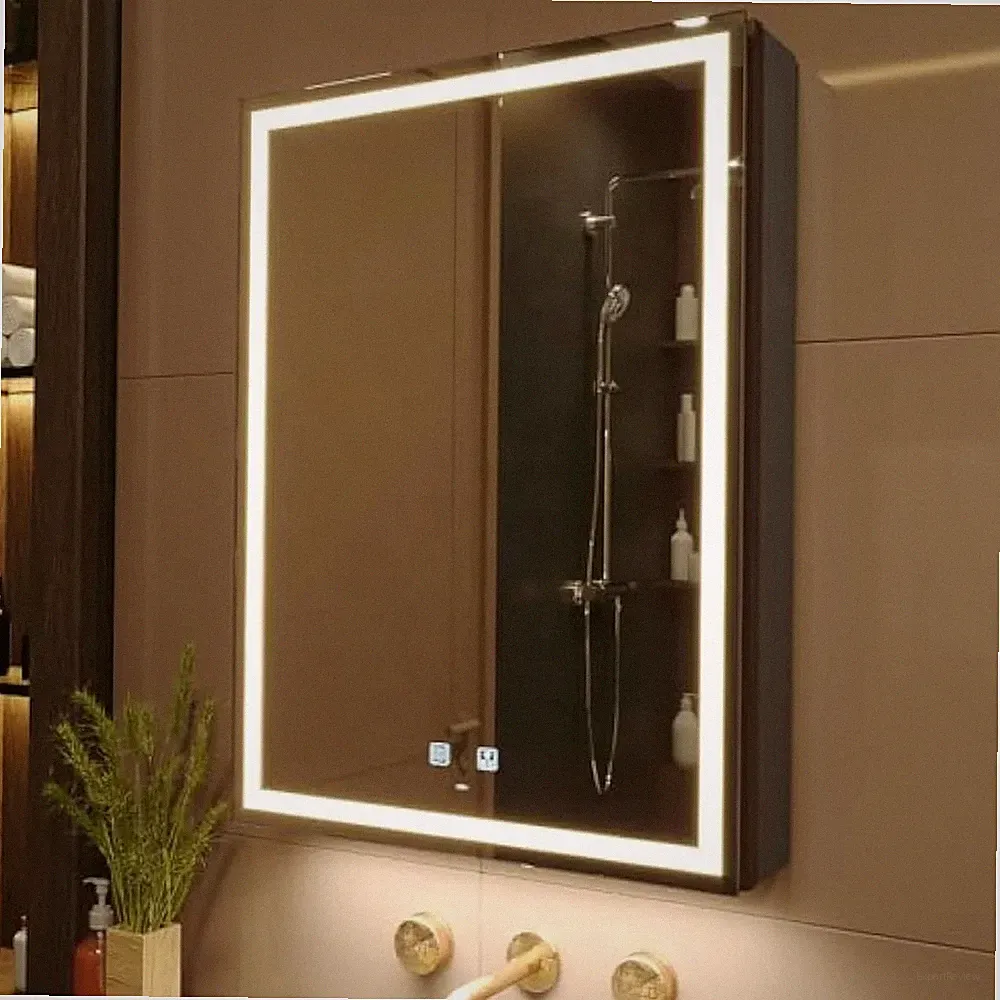 KWW 50 x 70 cm LED beleuchteter Badezimmer Medizinschrank mit Spiegel, Defogger