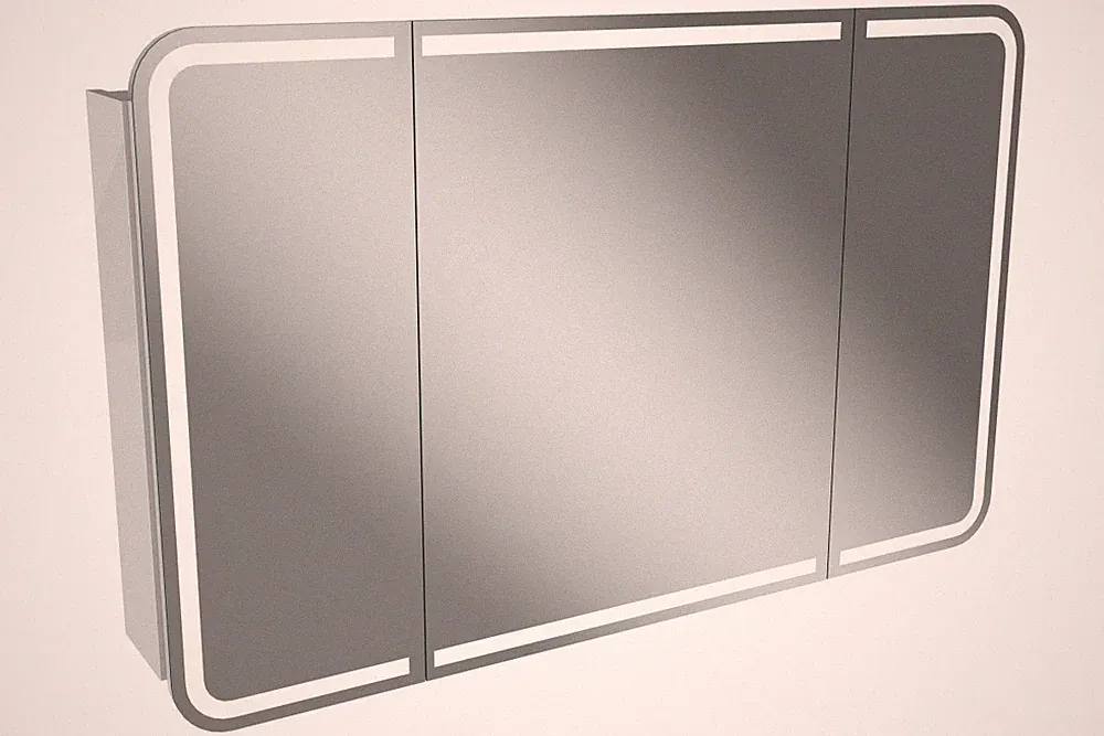 Lanzet LED Spiegelschrank 120 cm M9 Badezimmer Badschrank in Weiß Badspiegel LED