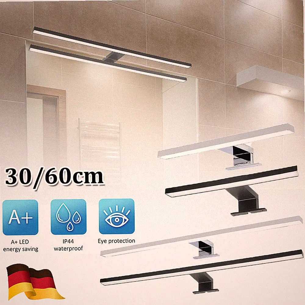 LED Bad Spiegelleuchte Badlampe 230 V Schrankleuchte Tube Spiegelschrank Leuchte