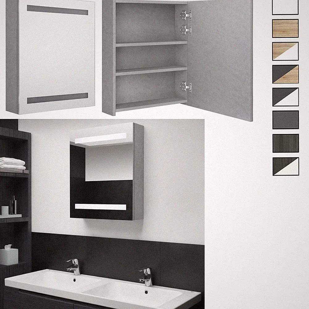 LED Bad Spiegelschrank Badezimmerspiegel Schrank Spiegel Hängeschrank 50x14x60cm
