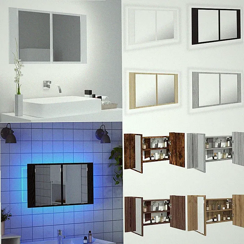 LED Bad Spiegelschrank Badschrank Badezimmerspiegel Hängeschrank Acryl DE