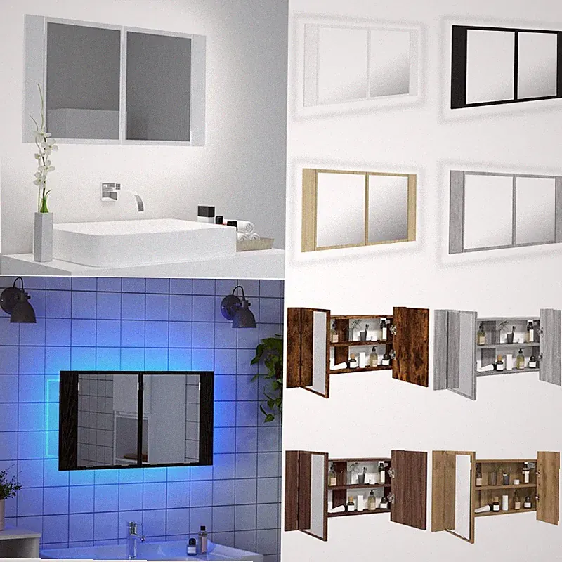 LED Bad Spiegelschrank Badschrank Badezimmerspiegel Hängeschrank Acryl DE