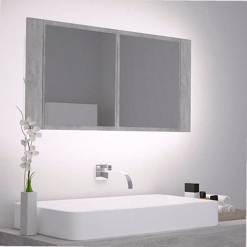 LED Bad Spiegelschrank Badschrank Badezimmerspiegel Hängeschrank Acryl vidaXL