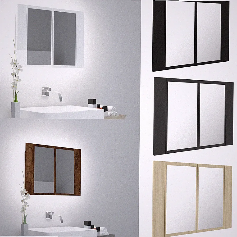 LED Bad Spiegelschrank Badschrank Badezimmerspiegel Spiegel Hängeschrank Acryl
