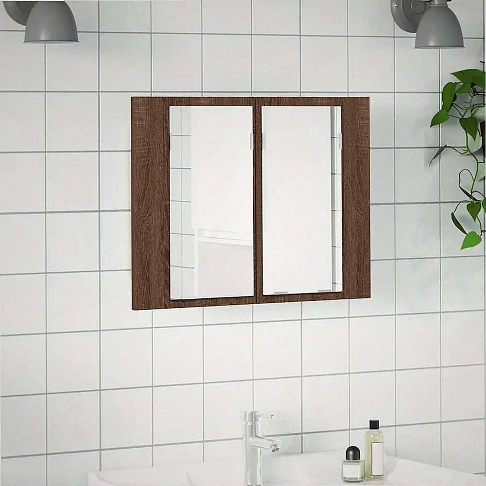 LED Bad Spiegelschrank Badschrank Badezimmerspiegel Wandschrank Acryl vidaXL