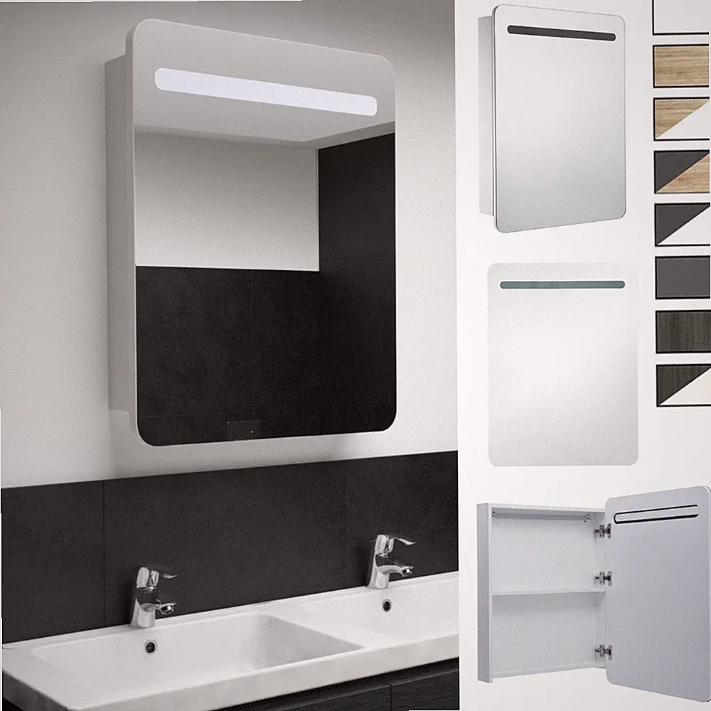 LED Bad Spiegelschrank Badschrank Badspiegel Schrank Badezimmer 60x11x80cm