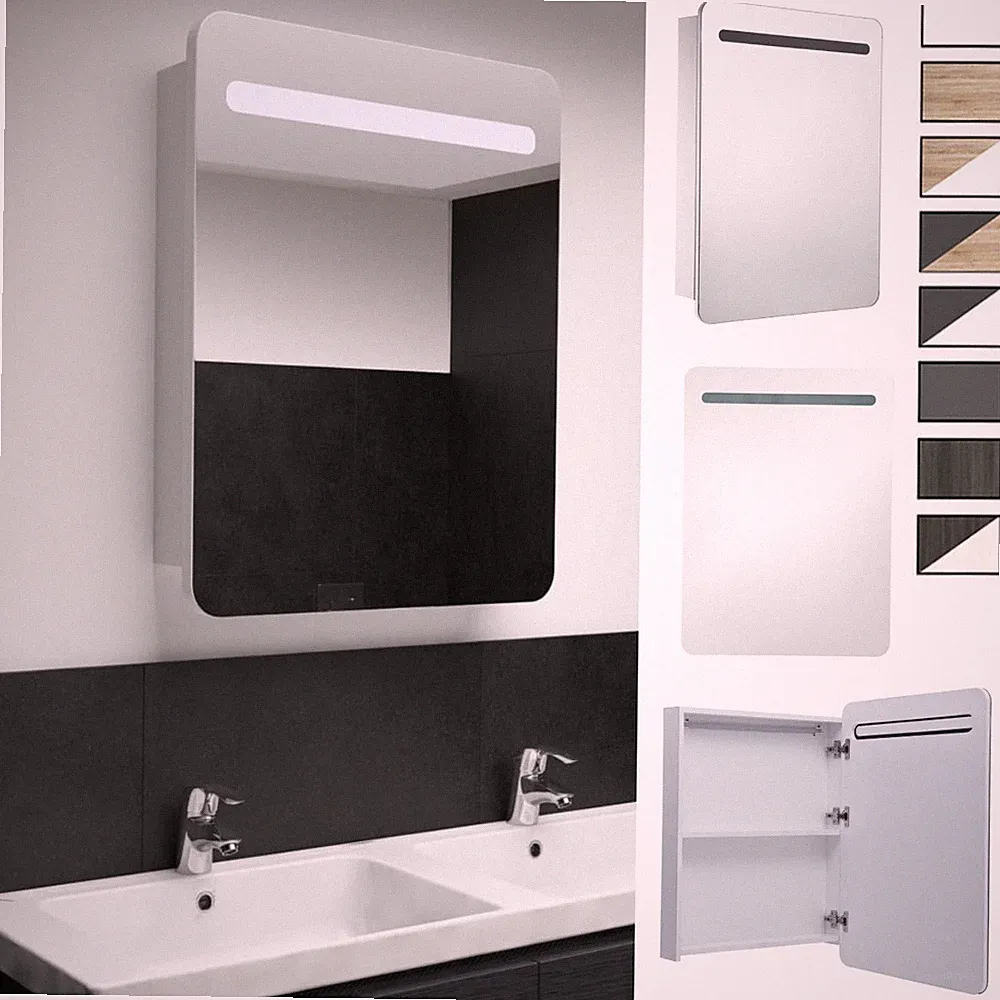 LED Bad Spiegelschrank Badschrank Badspiegel Schrank Badezimmer 60x11x80cm