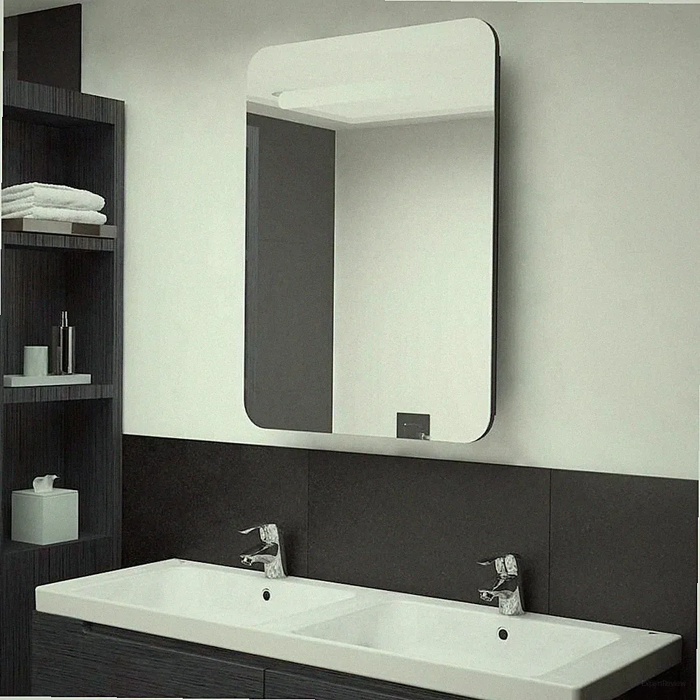 LED-Bad-Spiegelschrank Glänzendes Schwarz 60x11x80 Cm