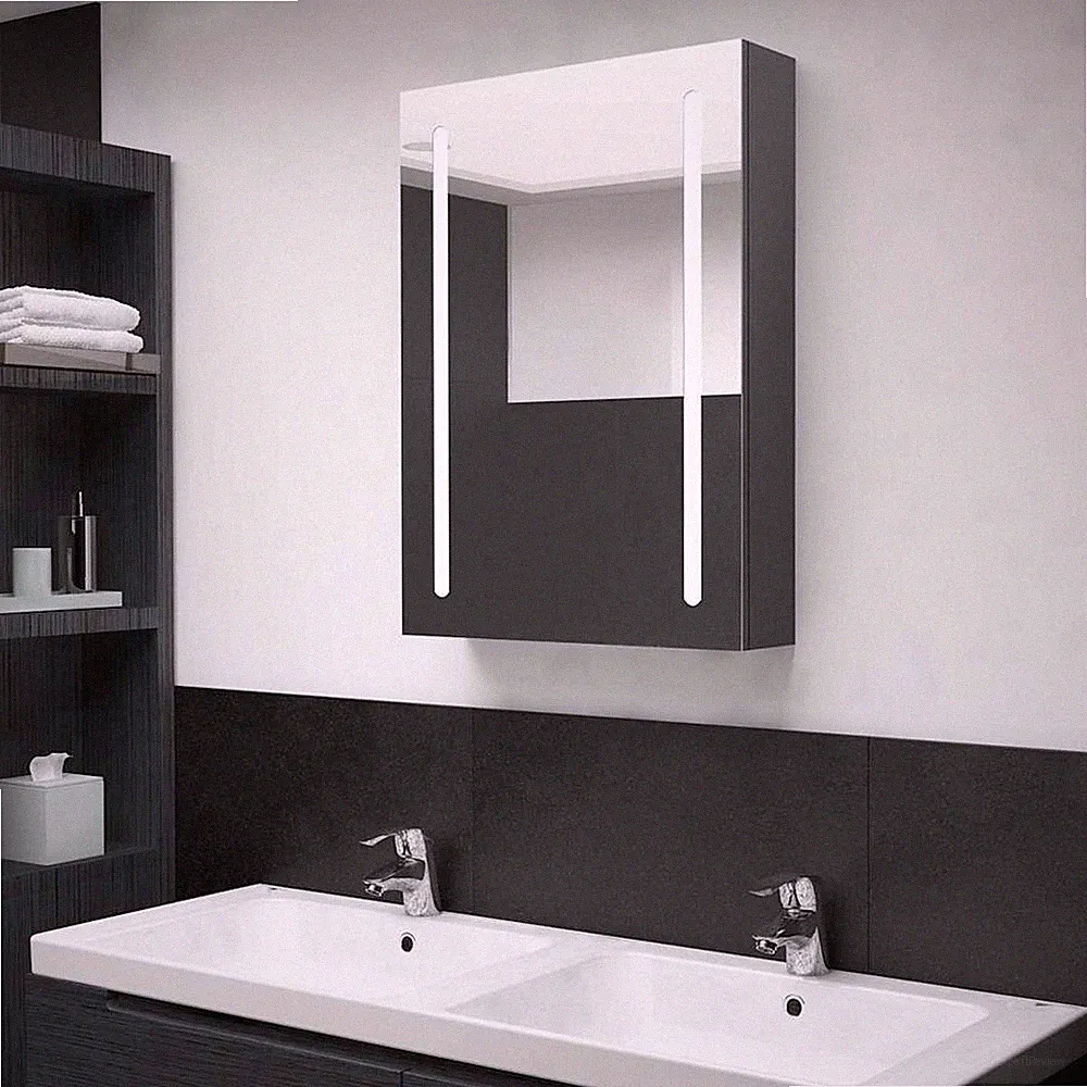 LED-Bad-Spiegelschrank Grau 50x13x70 Cm