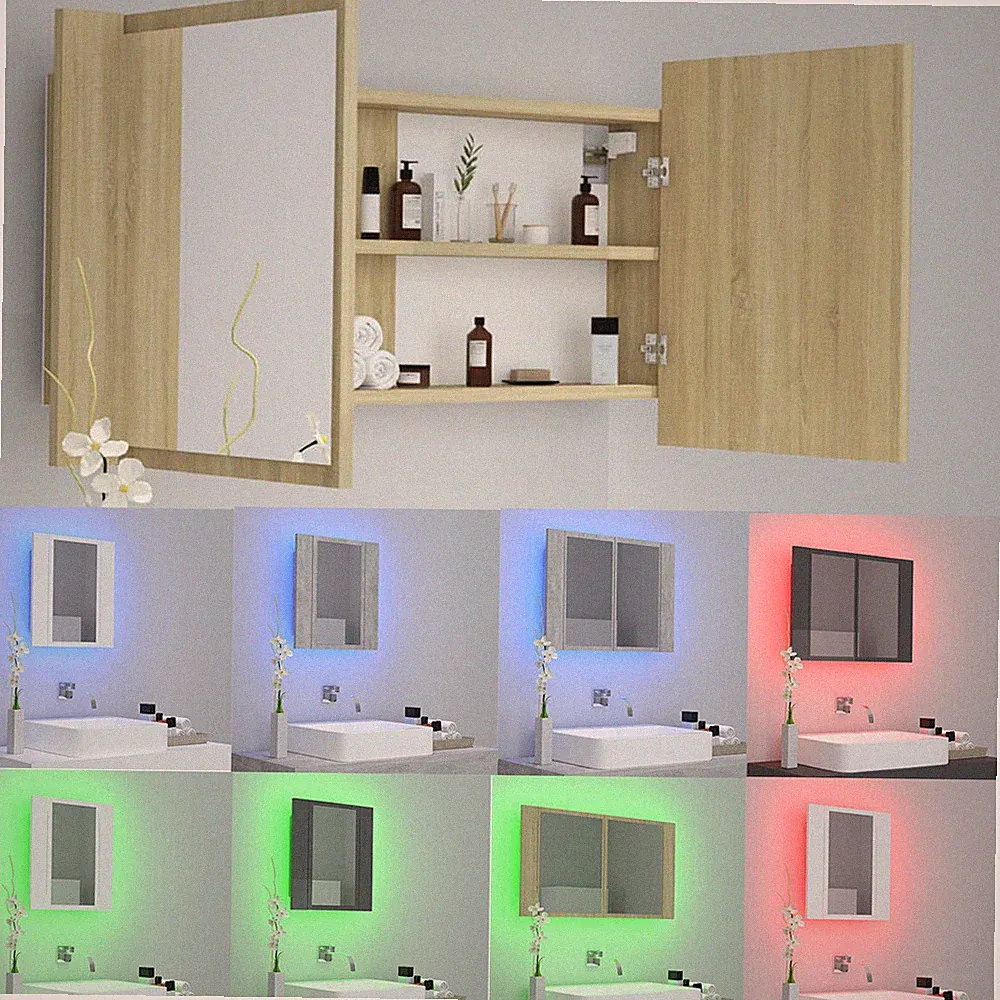 LED Bad Spiegelschrank Hängeschrank Badezimmerspiegel Schminkschrank