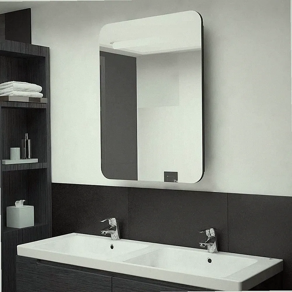 LED-Bad-Spiegelschrank Schwarz 60x11x80 Cm