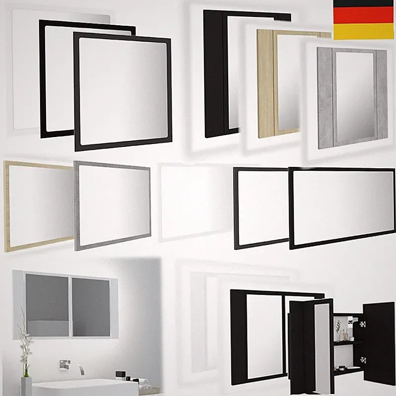 LED Bad Spiegelschrank Spiegel Hängeschrank Badezimmerspiegel Badspiegel DE