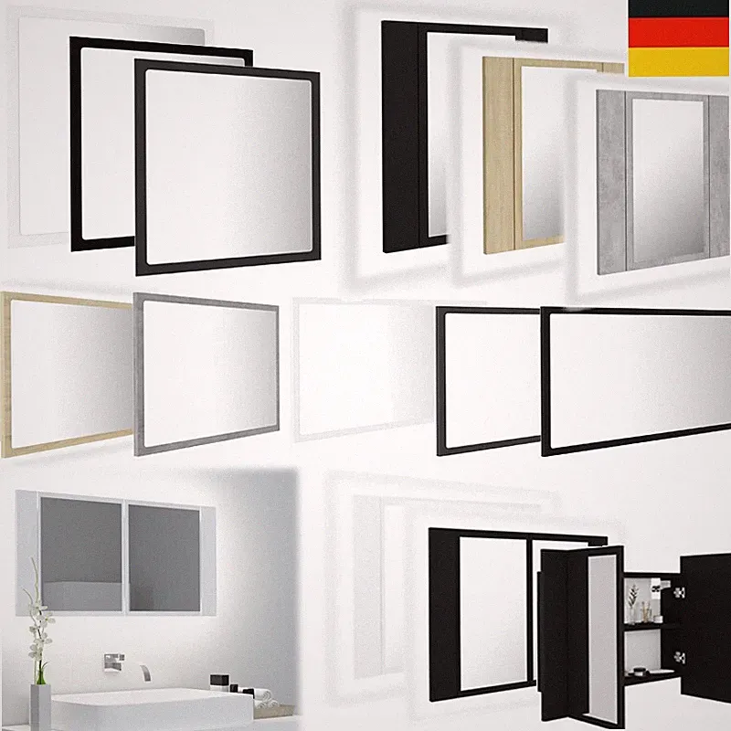 LED Bad Spiegelschrank Spiegel Hängeschrank Badezimmerspiegel Badspiegel DE